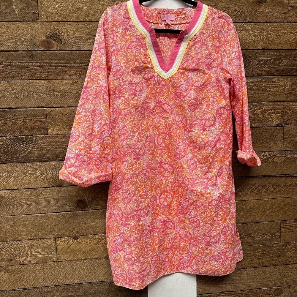 Lilly Pulitzer Pink Citrus Print Cotton Tunic Dress Size M